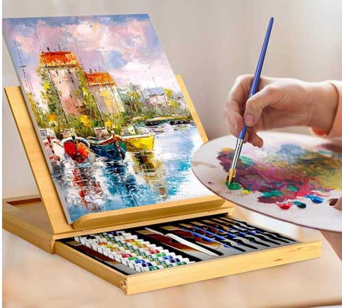 set practic de pictură într-o cutie de 46 de elemente